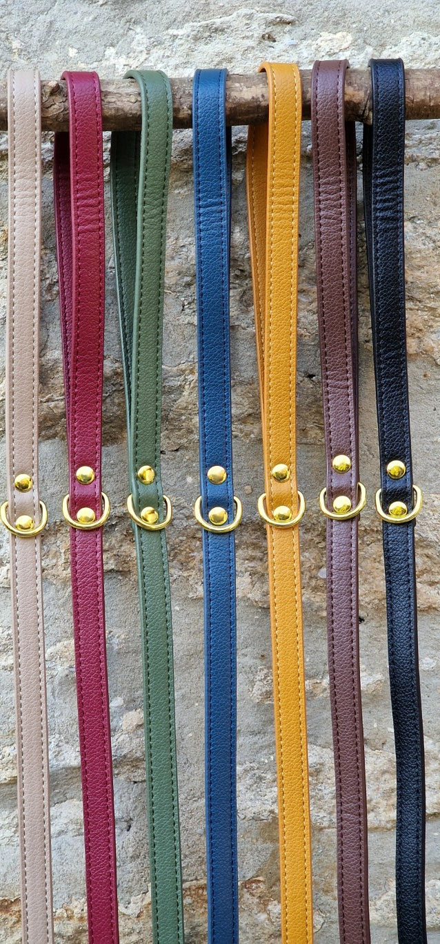 Vegan grain Leather Dog Lead