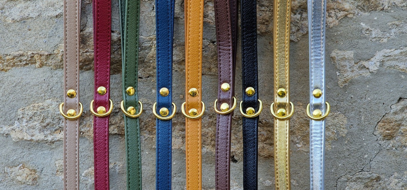 Vegan grain Leather Dog Lead