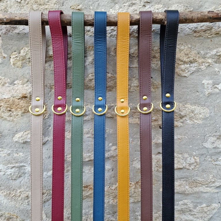 Vegan grain Leather Dog Lead