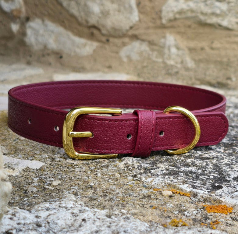 Vegan grain Leather Dog Collar
