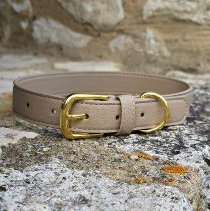 Vegan grain Leather Dog Collar