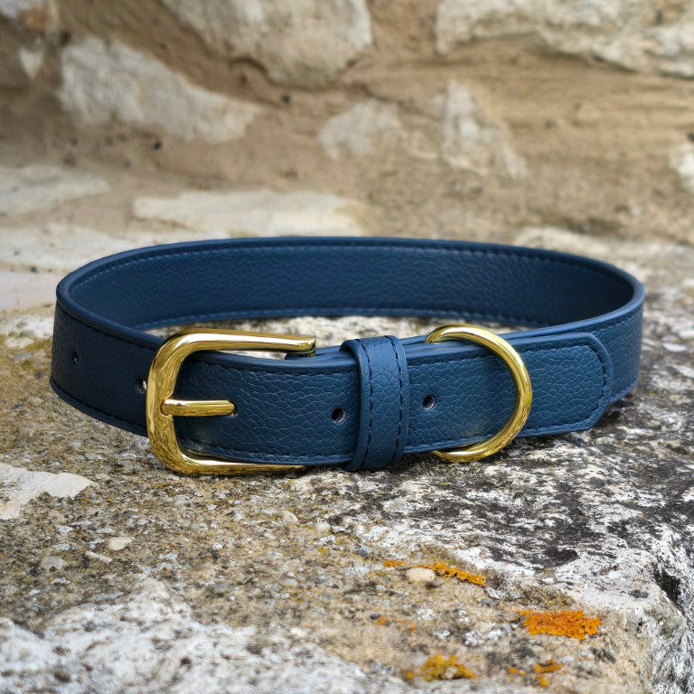 Vegan grain Leather Dog Collar