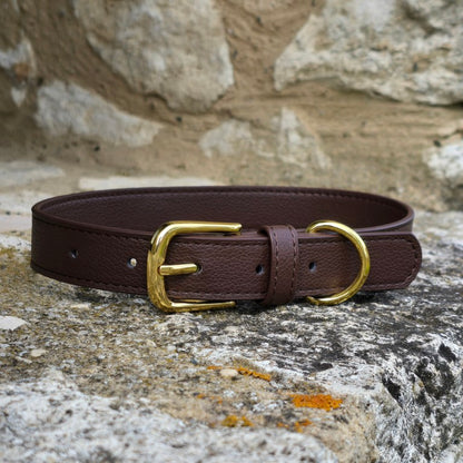 Vegan grain Leather Dog Collar