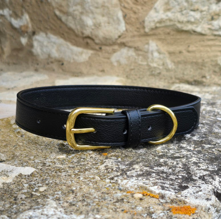 Vegan grain Leather Dog Collar