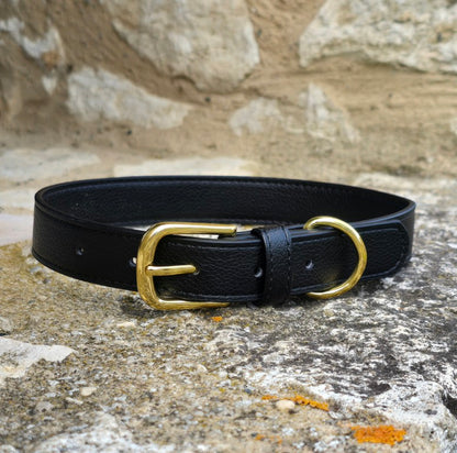 Vegan grain Leather Dog Collar