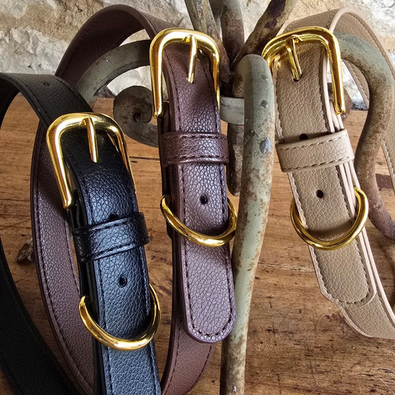 Vegan grain Leather Dog Collar
