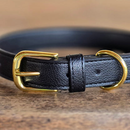 Vegan grain Leather Dog Collar