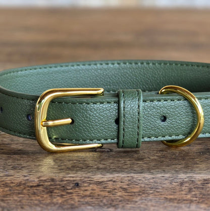 Vegan grain Leather Dog Collar