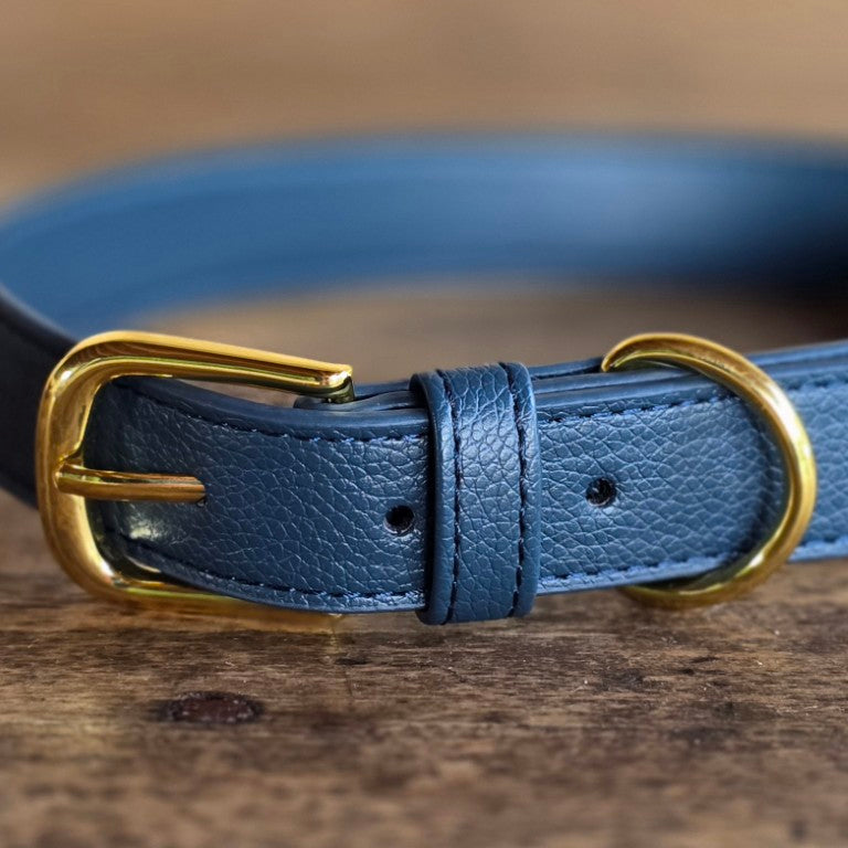 Vegan grain Leather Dog Collar