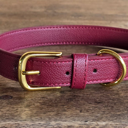 Vegan grain Leather Dog Collar