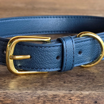 Vegan grain Leather Dog Collar