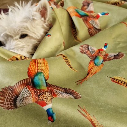 Sherpa fleece Flying Pheasants Dog Blanket