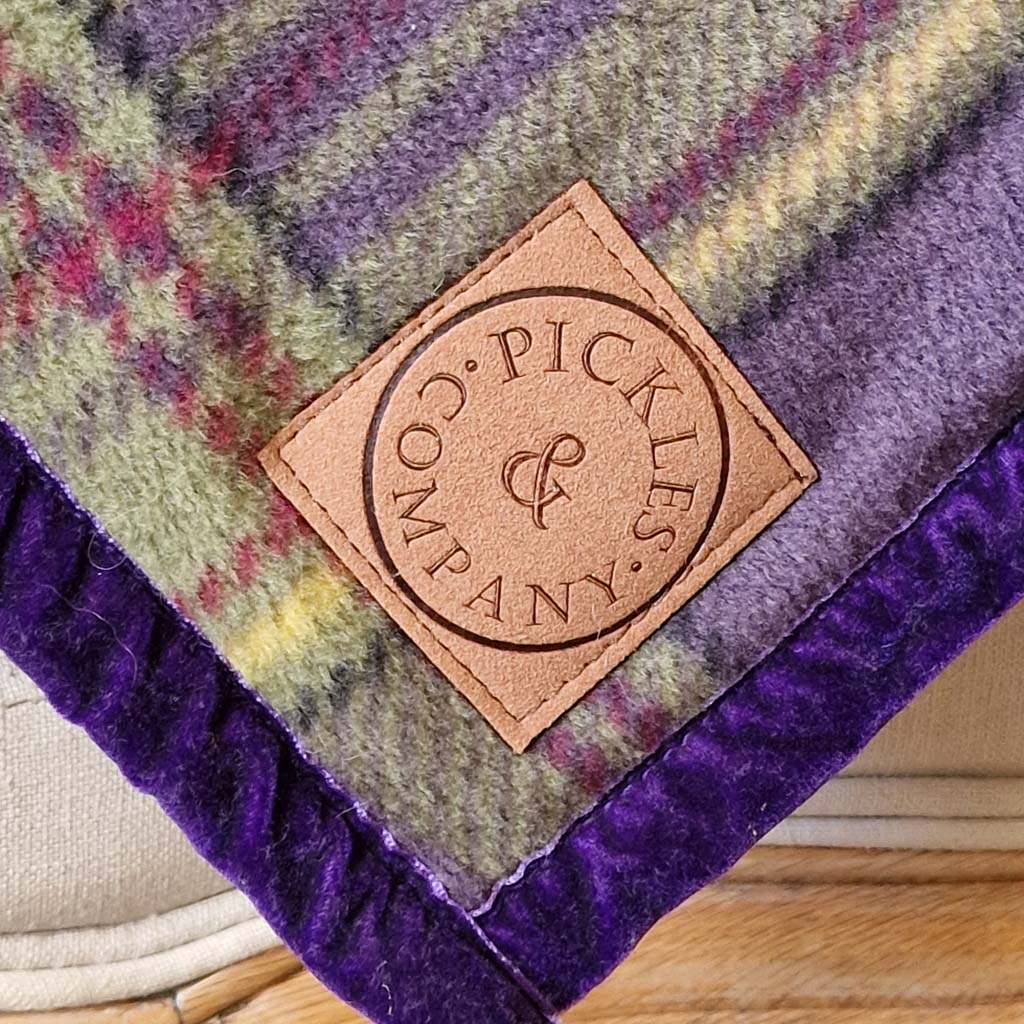Purple Tartan Polar fleece  Dog  Blanket